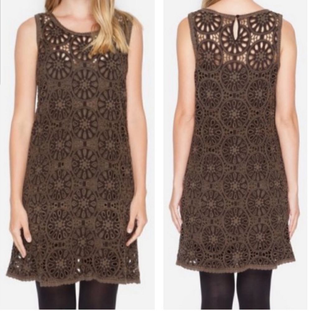Johnny Was Dial brown eyelet dress sz Medium